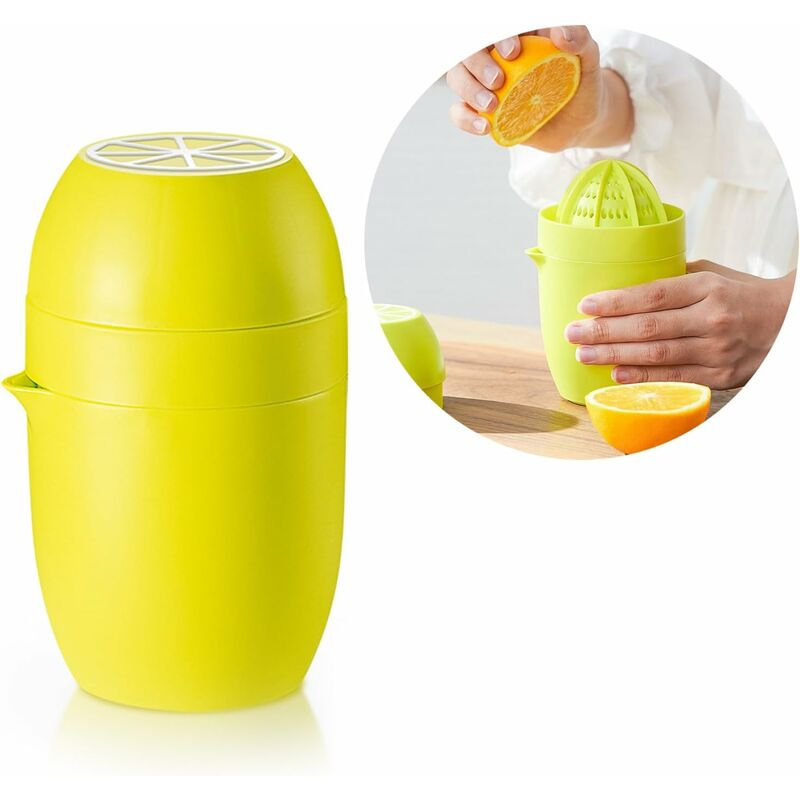 Image of Spremiagrumi Manuale, Spremiagrumi Manuale con Contenitore Succo, Spremiagrumi, Spremilimoni, Spremiagrumi per Arance, Pompelmi, Fragole e Limoni