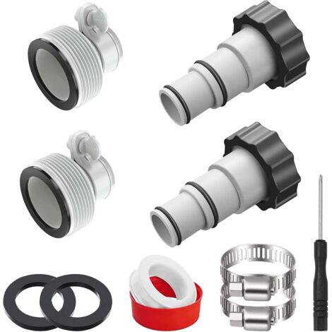 Confezione da 4 adattatori per tubi da piscina da 32-38 mm, connettori per tubi da piscina, connettori per piscina da 32 a 38 mm compatibili con Intex