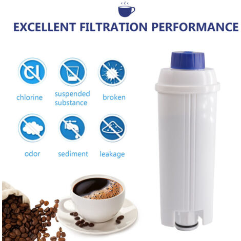 Confezione da 4 cartucce filtro di ricambio compatibili con la macchina da caffè Delonghi DSL C002. Accessorio per macchina da caffè: filtro dell'acqua.