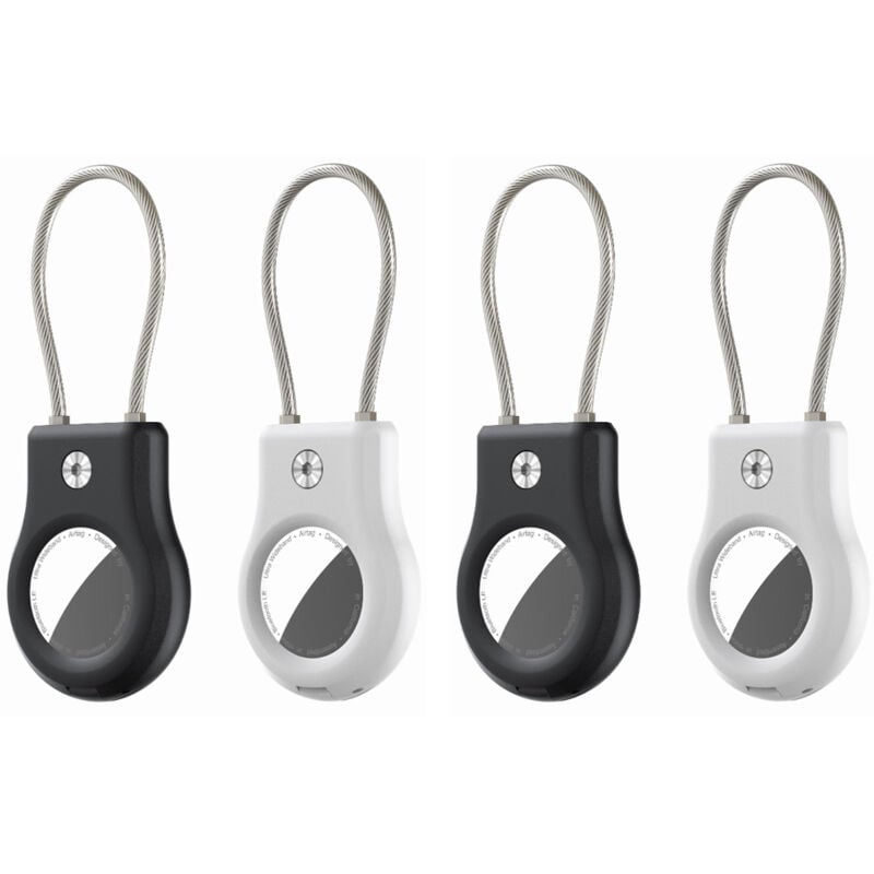 Image of Longziming - Confezione da 4 compatibile con Apple AirTag Secure, supporto anti-caduta con cavo per Apple AirTag, custodie impermeabili con cavo,