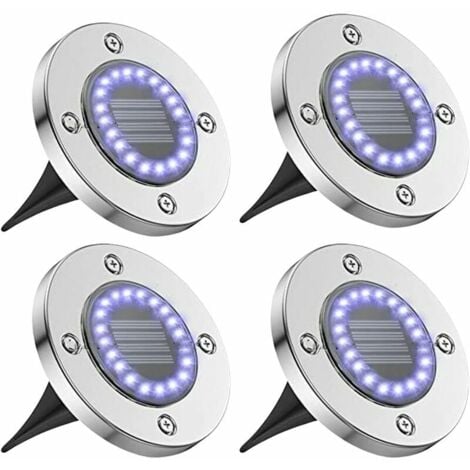 Confezione da 4 con 16 LED Lampada solare Faretto solare da esterno Luce solare da esterno Giardino da esterno Terrazza Prato Illuminazione da terra Proiettore Scala da giardino Faro solare Illuminazi