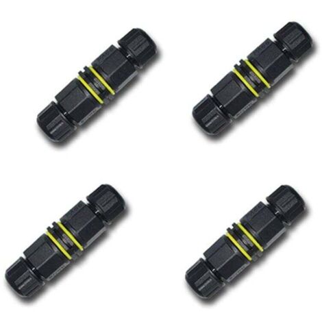 Confezione da 4 connettori elettrici impermeabili per esterni a 3 pin, IP 68, per cavi da 4,5-10 mm, per esterni, luci di Natale, luci, lampade a LED, forniture solari