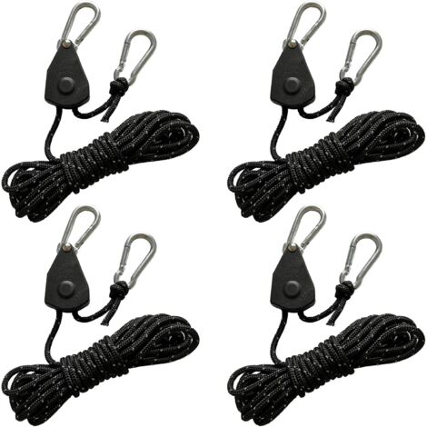 Confezione da 4 corde di tensione riflettenti da 4 m con tenditore, corda a cricchetto regolabile con gancio, corda in paracord, corda per tenda, tenditore per tenda, tenditore per tenda, telo da camp