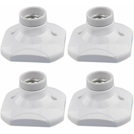 Confezione da 4 E27 Base a vite quadrata, attacco per lampadina LED E27 a montaggio superficiale, attacco in ceramica E27 e base in plastica per soggiorno camera da letto