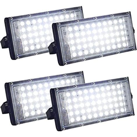 Confezione da 4 faretti LED super luminosi per esterni IP66 impermeabili - Luce diurna - Faretto LED