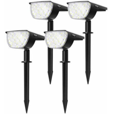 Confezione da 4 faretti solari da 30 LED per esterni, luce solare dimmerabile impermeabile con pannello solare a 180° per giardino,
