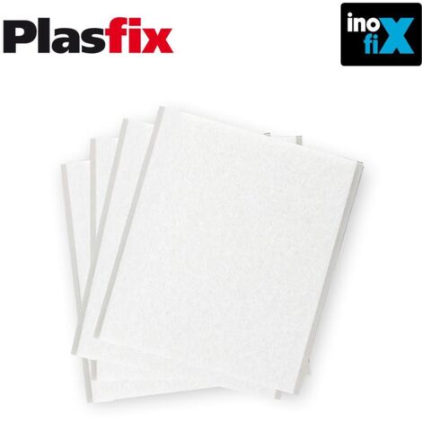 Confezione da 4 feltri adesivi sintetici bianchi 100x85mm Plasfix INOFIX