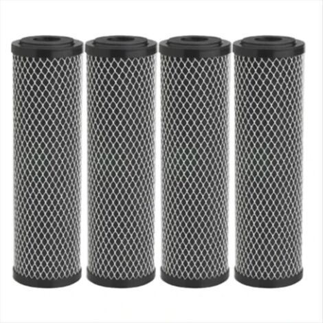 Confezione da 4 filtri standard da 10 pollici a carbone attivo per la rimozione dei sedimenti domestici, il controllo del gusto e degli odori
