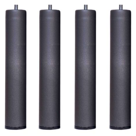 MIROYTENGO Confezione da 4 gambe cilindriche in metallo per reti letto o basi imbottite con misure speciali (15 cm)