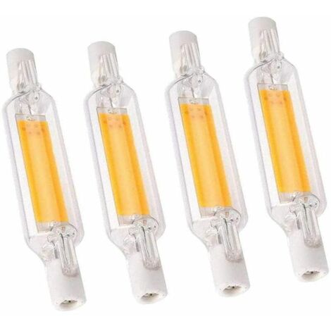 Confezione da 4 lampadine LED R7s 10W 78mm LED COB alogena equivalente 80W J-Type T3 120V R7s Base Double Ended Faretto lampadina bianco caldo 3000K