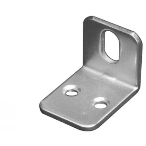 CONFEZIONE DA 4 PEZZI - SQUADRETTE CON ASOLA ORIZZONTALE 22x28x21MM - IN ACCIAIO NICHELATO