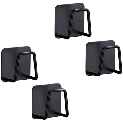 Confezione da 4 porta spugne autoadesivi in acciaio inox per lavello da cucina, porta scopino per piatti, nero