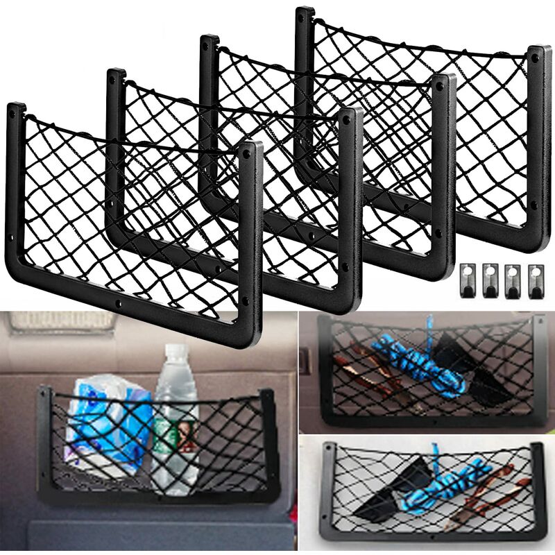 Confezione da 4 reti portaoggetti per auto, rete