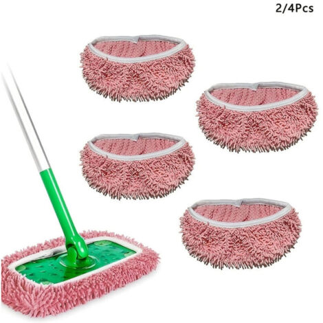 Confezione da 4 ricariche riutilizzabili in microfibra per Swiffer Sweeper, per la pulizia di superfici dure e pavimenti in parquet.
