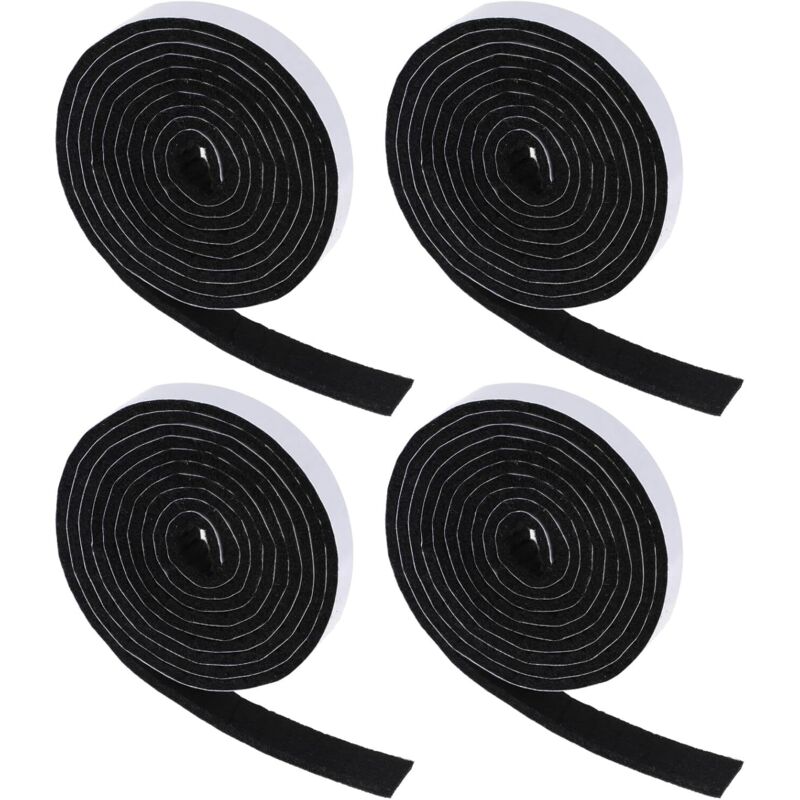 Confezione da 4 rotoli di nastro adesivo in feltro - Spessore 3 mm - Tagliabile - Feltrini anti-scricchiolio - Per finestre e porte, sedie, mobili