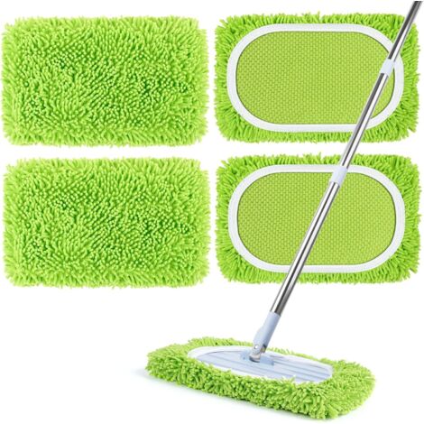 Confezione da 4 salviette riutilizzabili per Swiffer Sweeper, panni riutilizzabili per mocio, panno riutilizzabile per mocio, ricambio per mocio - Verde