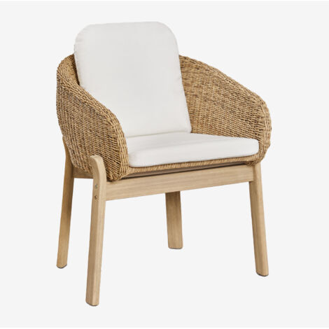 Confezione da 4 sedie da giardino Leilan con braccioli in legno di acacia e rattan sintetico SKLUM            