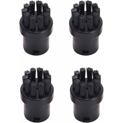Confezione da 4 spazzole di pulizia rotonde di ricambio per Karcher SC1 SC2 SC3 SC4 SC5 SC7 pulitore a vapore (nero)