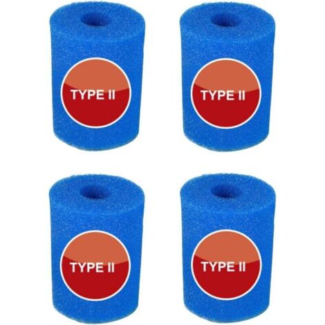 Confezione da 4 spugne filtranti Ulisem per filtro piscina Intex tipo II - Riutilizzabili - Spugna altamente elastica - per la pulizia della piscina