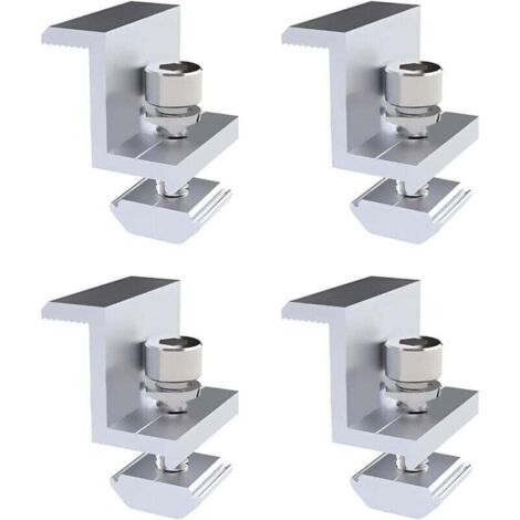 Confezione da 4 staffe per pannelli solari, morsetto terminale da 30 mm, supporto per pannello solare, staffa a Z, morsetto regolabile, staffa per pannello solare fotovoltaico