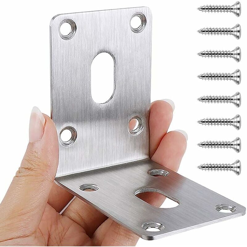 Image of Serbia - Confezione da 4 supporti angolari in acciaio inox 304 - 70 x 70 x 50 mm - Supporti angolari robusti - Supporti angolari in legno per casette