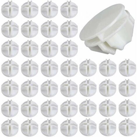 Confezione da 40 connettori per moduli di armadietti in plastica ABS, connettori per ripiani, bianchi.