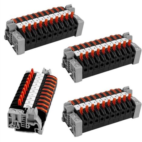 Confezione da 40 morsetti per guida DIN, DIN -211 0,08-4 mm², kit morsettiera nera, blocco di collegamento elettrico