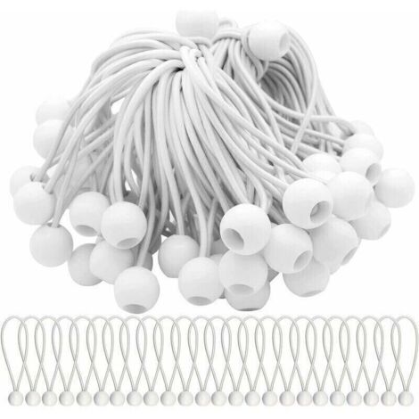 Confezione da 40 tenditori elastici, corde elastiche con palline elastiche, palline elastiche per tendoni, tende, striscioni e teloni - RWTendeur bungow..