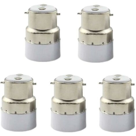 Confezione da 5 convertitori per portalampada da B22 a E14. Adattatore per portalampada B22 per portalampada E14 standard.