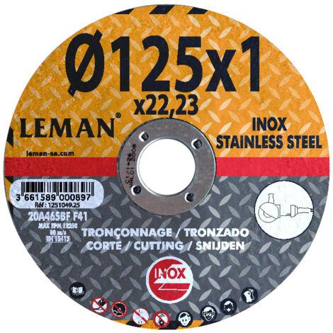 Confezione da 5 dischi da 125 mm speciali per inox