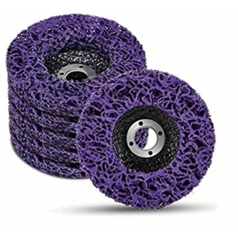 Confezione da 5 dischi di pulizia viola, disco abrasivo per levigatrice, disco abrasivo per vernice per trattamento superficiale 115 x 22 mm per smerigliatrice angolare,