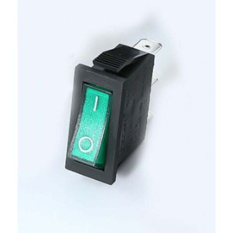 Confezione da 5 interruttori a levetta ON/OFF con 3 terminali, luce verde, 16 A 250 VAC