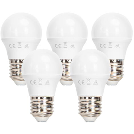 Confezione da 5 Lampadina Led E27 G45 6W Bianco freddo 6500K Aigostar