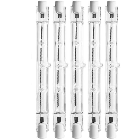 Confezione da 5 lampadine alogene R7S, 118 mm, 500 W, CA 220-240 V, dimmerabili, per illuminazione domestica, lavorativa e stradale