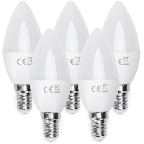 Confezione da 5 Lampadine Led E14 C37 6W Bianco caldo 3000K Aigostar