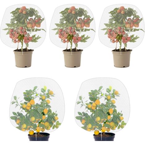 Confezione da 5 reti anti-insetti con coulisse - Rete di protezione dagli insetti per verdure - Rete di protezione dagli insetti e dagli uccelli - 80 x 80 cm