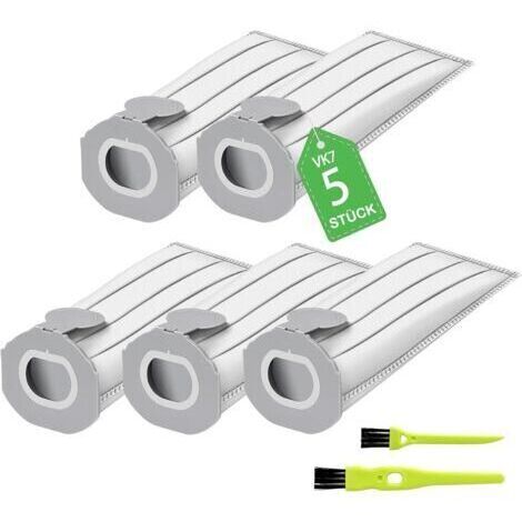 Confezione da 5 sacchetti compatibili per Folletto VK7S VK7 FP7S FP7, sacchetto filtro di ricambio per Kobold VK7 Accessori per sacchetti filtro (5 pezzi)