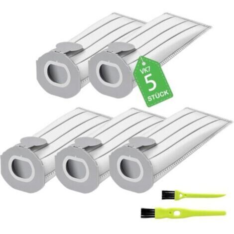 Confezione da 5 sacchetti compatibili per Folletto VK7S VK7 FP7S FP7, sacchetto filtro di ricambio per Kobold VK7 Accessori per sacchetti filtro (5 pezzi)