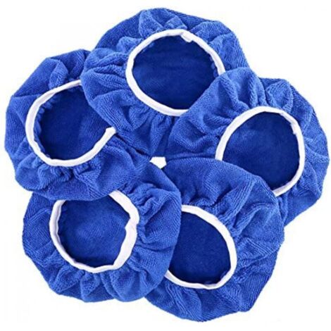 Confezione da 5 tamponi lucidanti per cappucci valvole in microfibra blu reale (125-150 mm) per lucidatura auto
