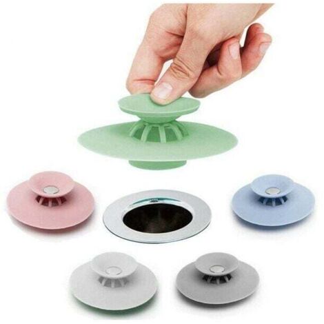 Confezione da 5 tappi di scarico in silicone per vasca da bagno e lavandino