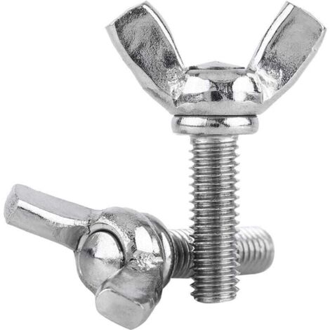 Confezione da 5 viti ad alette completamente filettate M6 DIN316 in acciaio inox 304 (M6 x 12 mm)