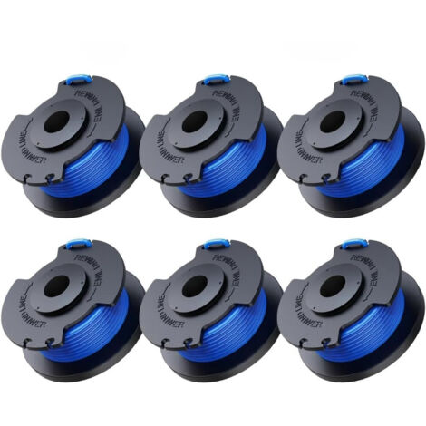 Confezione da 6 bobine di ricambio per decespugliatore Ryobi One+ AC14RL3A 18V 24V 40V, diametro bobina 1,6 mm, lunghezza 3,4 m
