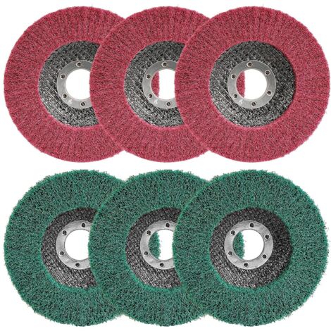 Confezione da 6 dischi per lucidatura lamellari in fibra di nylon - Assortimento di dischi abrasivi in ​​tessuto non tessuto, 11,5 x 2,2 mm - Dischi per smerigliatrice angolare