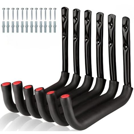 Confezione da 6 ganci da garage, gancio per bici in acciaio resistente ed EVA per tubo flessibile per bici, sedia, interni ed esterni