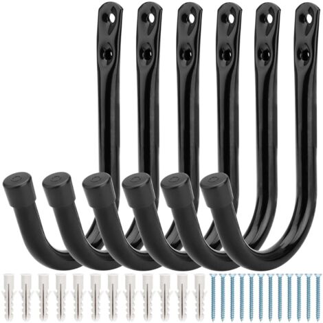 Confezione da 6 ganci multiuso in acciaio da 9 cm per riporre attrezzi da giardino, accessori per lavanderia, articoli sfusi