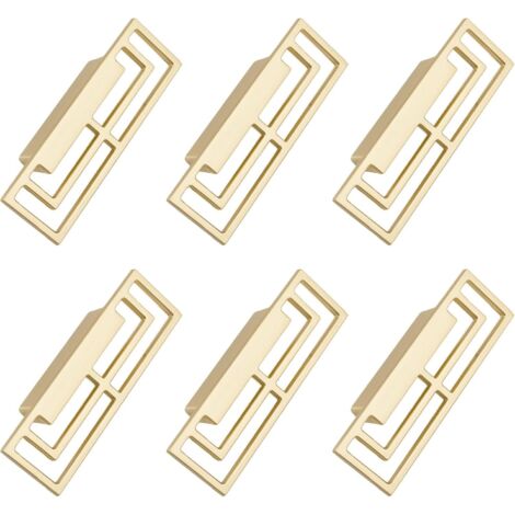 Confezione da 6 maniglie per cassetti cinesi in rame dorato spazzolato, eleganti maniglie in rame dorato, moderni design cinesi di buon auspicio, maniglia a doppio foro da 32 mm.