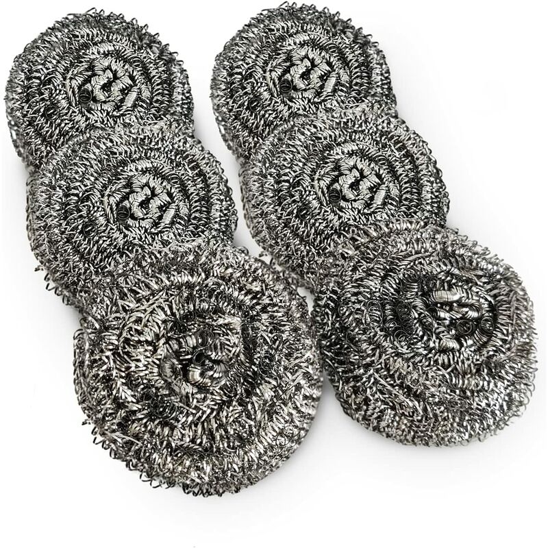 Confezione da 6 pagliette in acciaio inossidabile