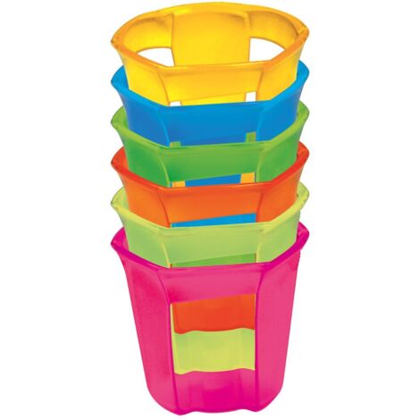 Confezione da 6 Portabicchieri in termoplastica colori assortiti