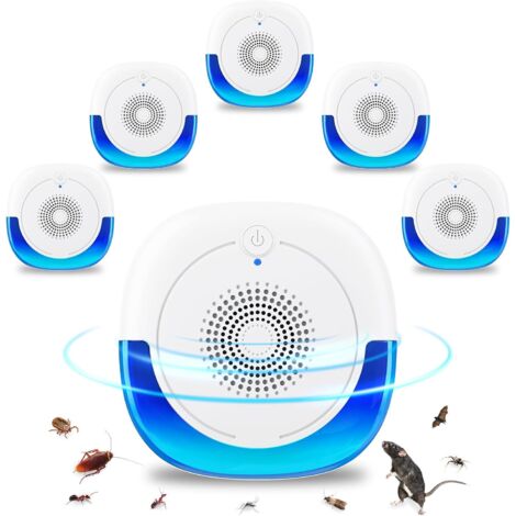 Confezione da 6 repellenti per topi ad ultrasuoni, repellenti elettronici per ragni, allontana i roditori in casa, repellente per parassiti ad ultrasuoni con spina per parassiti, insetti, zanzare