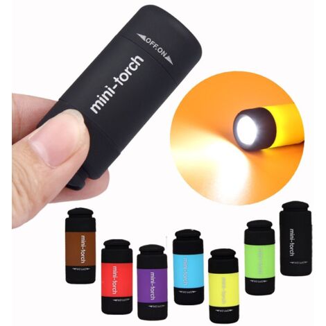 Confezione da 7 mini torce LED colorate, ricaricabili tramite USB con interruttore rotante
